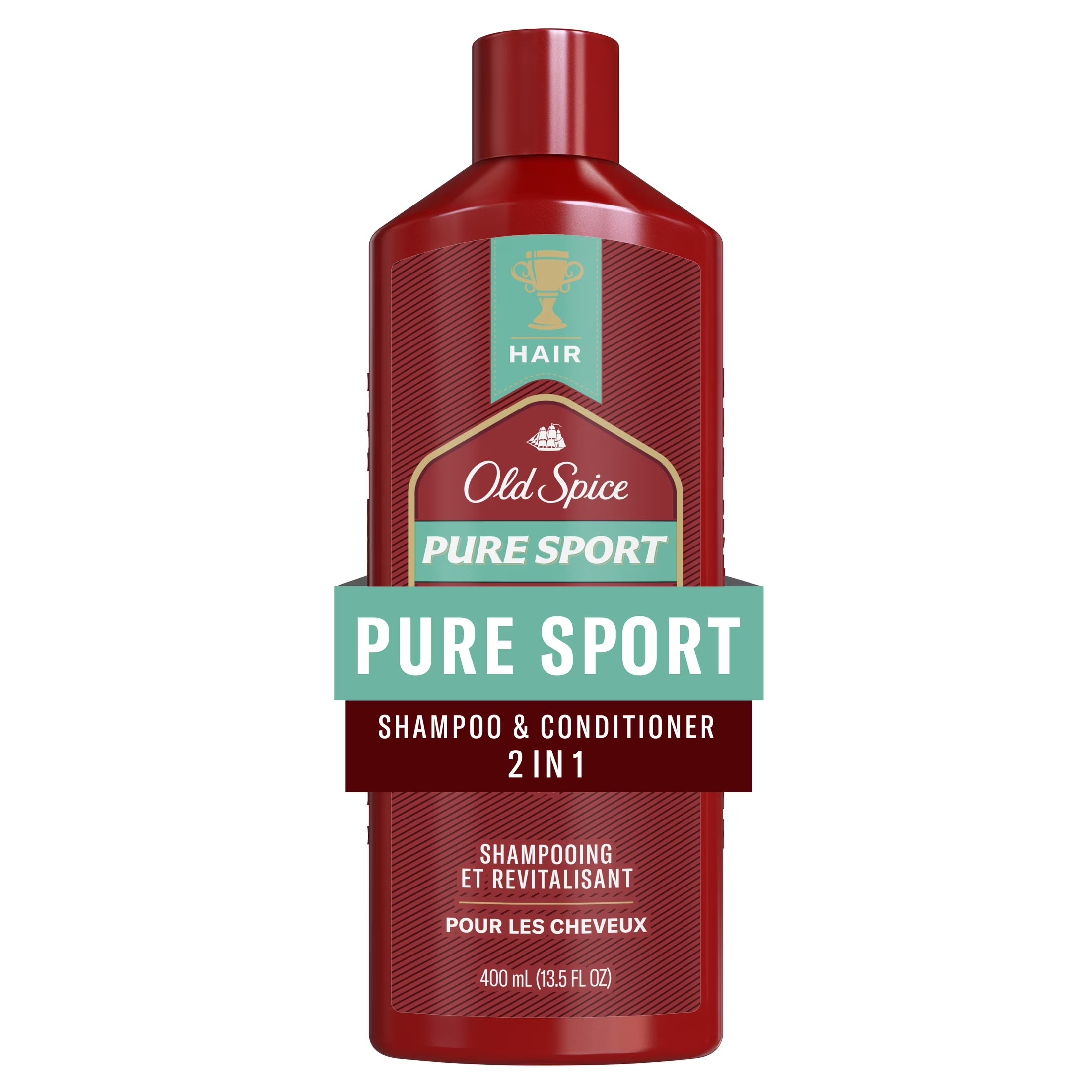Old Spice Pure Sport 2In1 Mens Shampoo and Conditioner, 13.5 Fl Oz