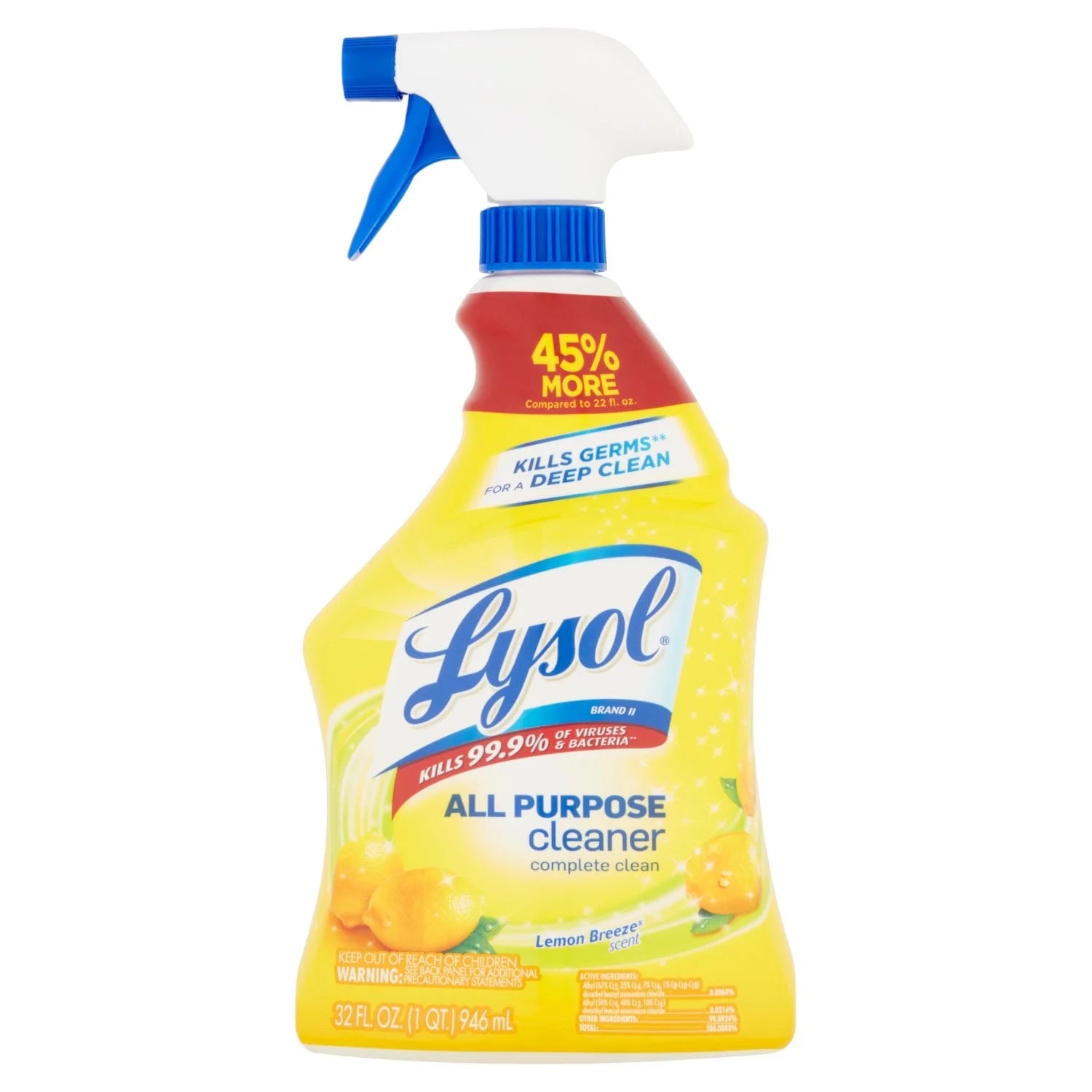 Lysol All Purpose Cleaner Clean Lemon Breeze 32 Oz Package May Vary