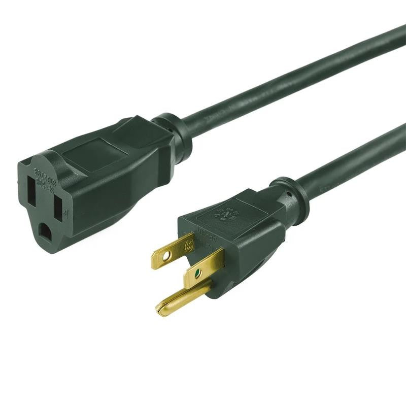 25FT 16AWG 3 Prong Green Single Outlet Outdoor Extension Cord