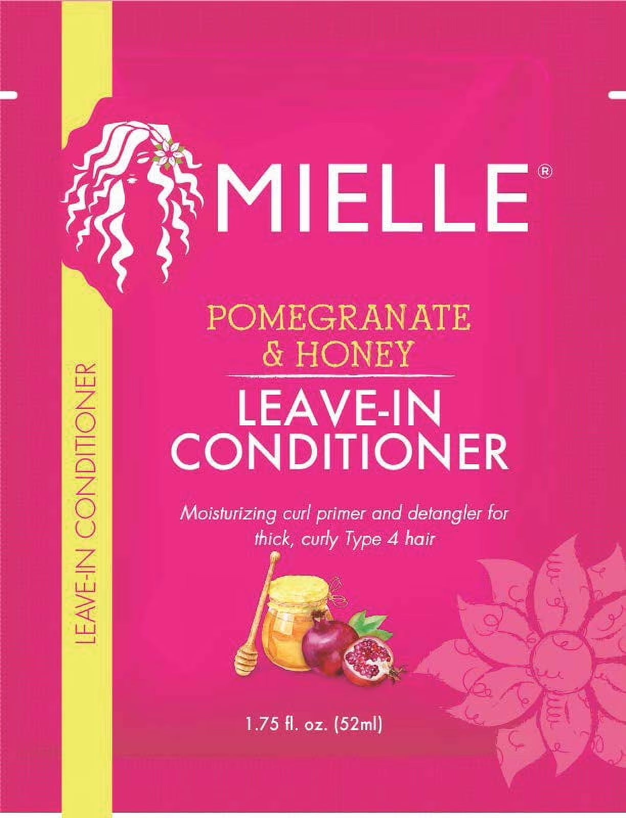Mielle Pomegranate & Honey Leave-In Conditioner Packette, 1.75 Oz, Frizz Control, All Hair, Squeeze