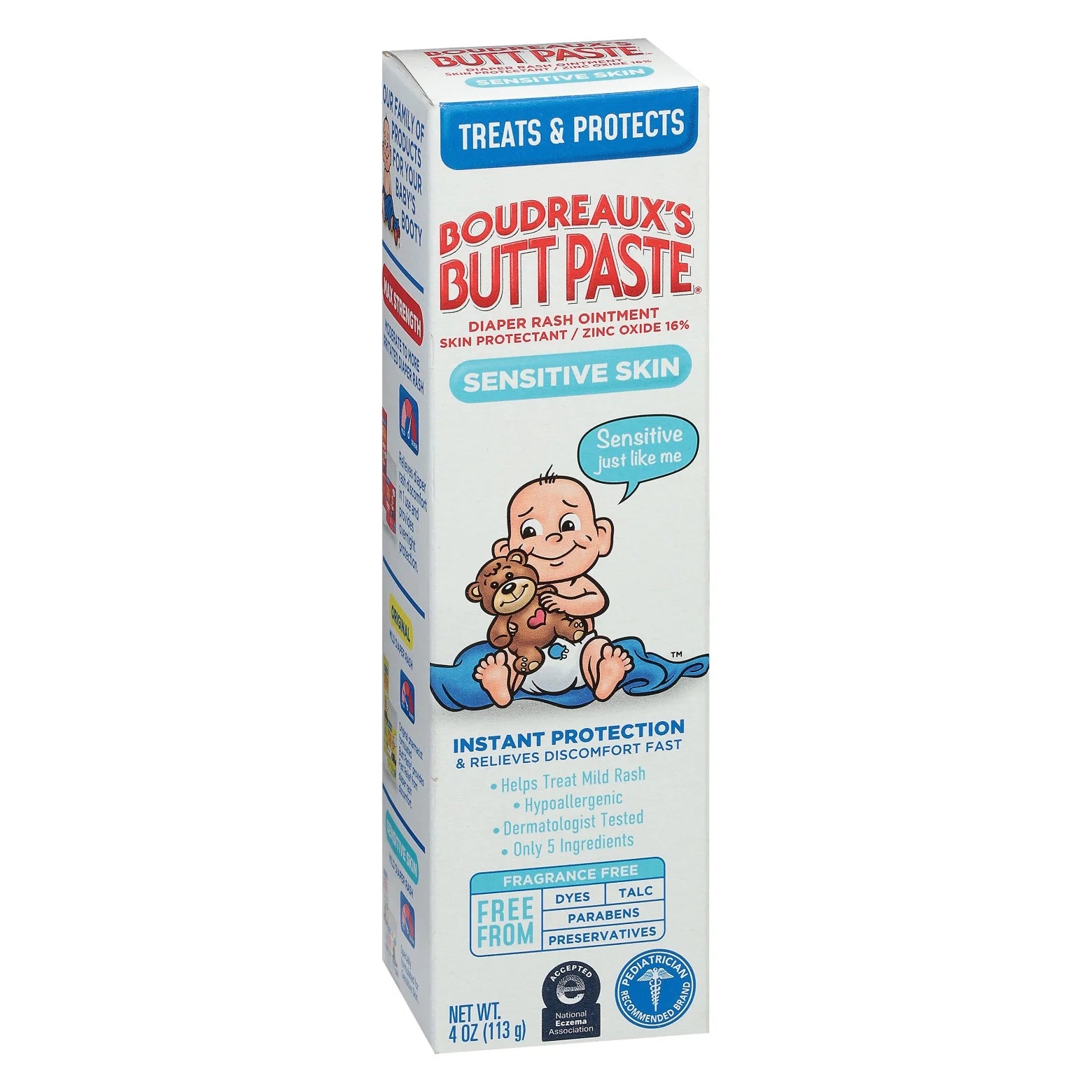 Boudreaux'S Butt Paste for Sensitive Skin Diaper Rash Cream, Ointment for Infant, 4 Oz Tube