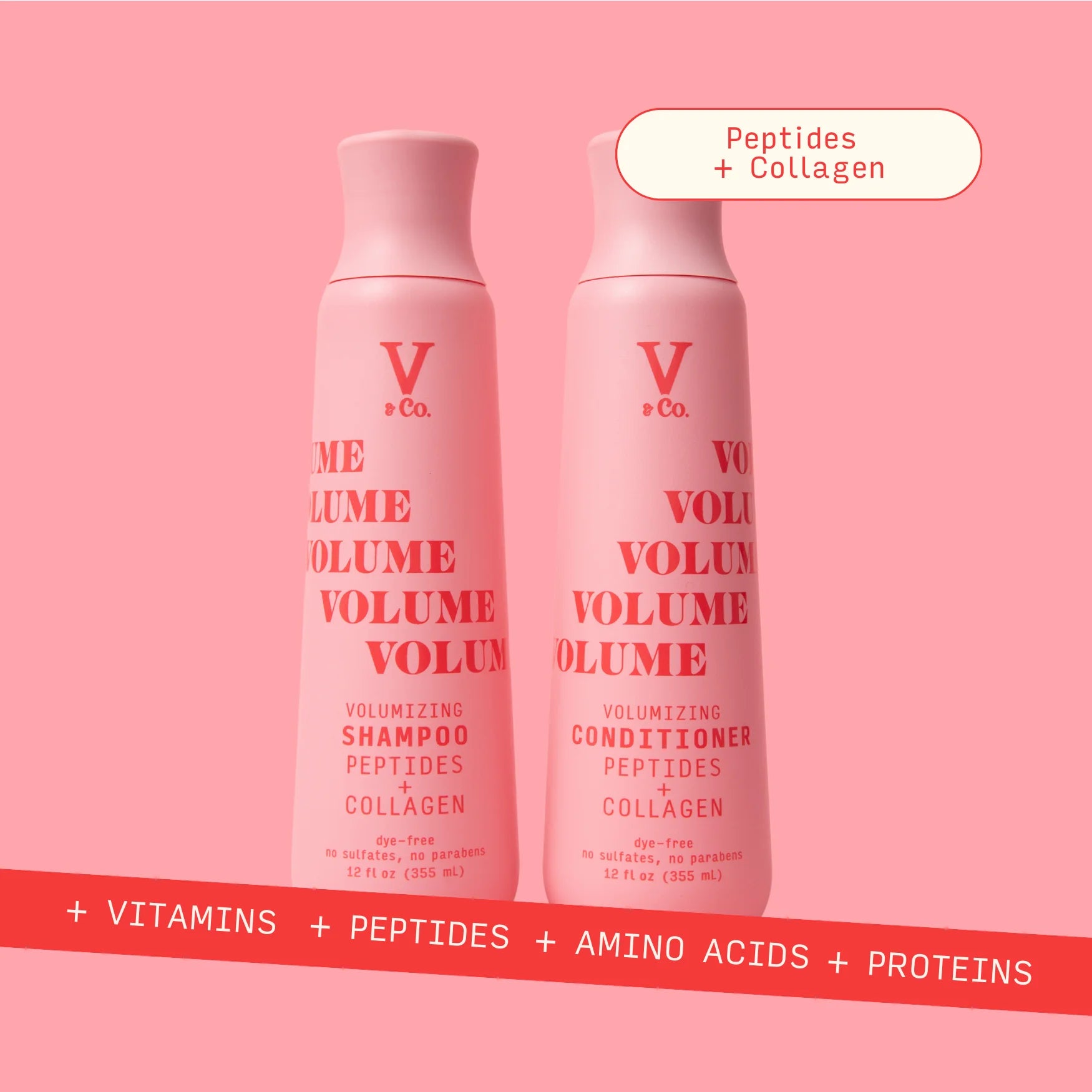 V&Co Beauty Volumizing Shampoo 12 Oz for Adults and Teens