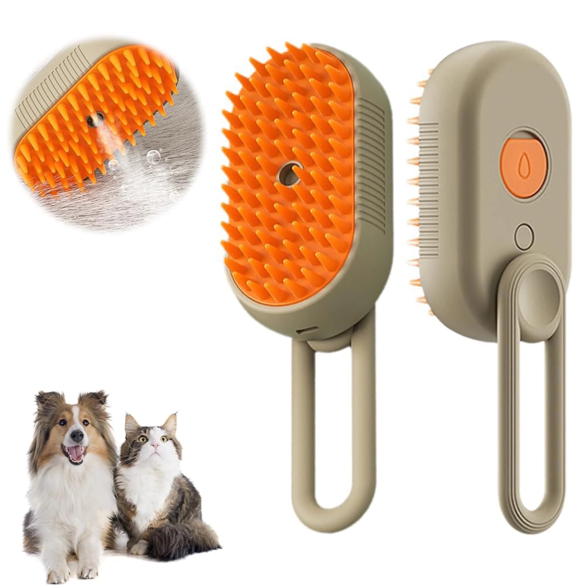Arsvita Pet Steam Groomer Brush, Defur Comb for Cats Dogs, 3 in 1 Steam Cat Steam Brush for Sheddin Grooming, Massage, Cleaning, Multifunctional Hair Removal Comb for Cats Dogs