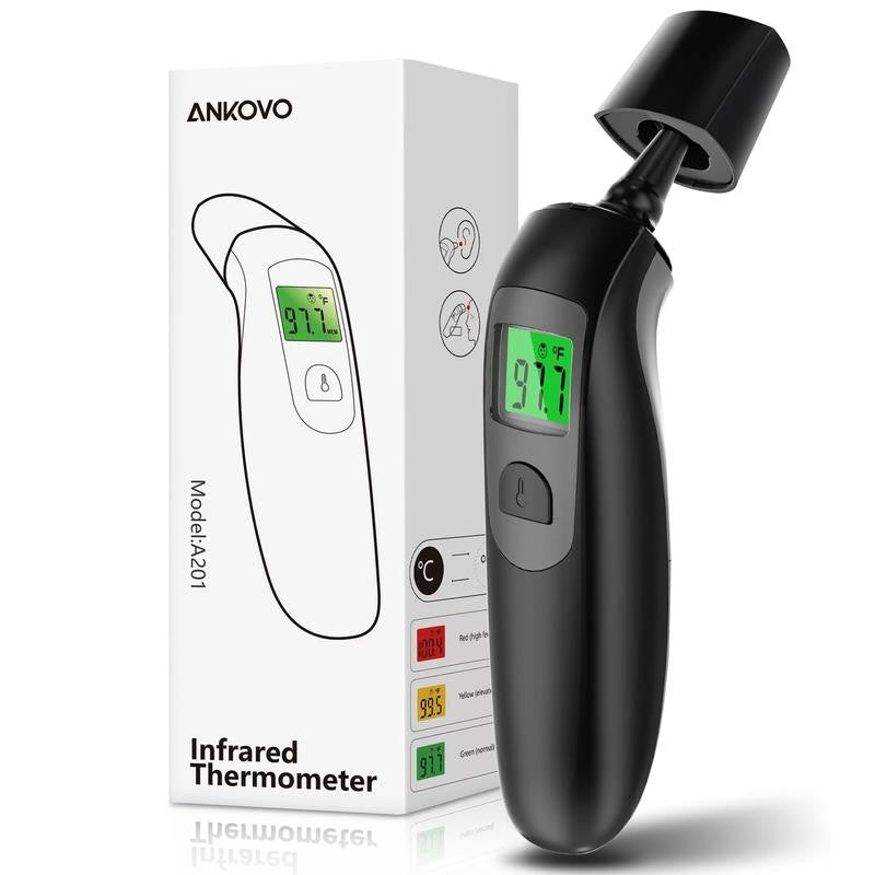 Dual Mode Infrared Thermometer, 1S Reading, 3 Colors Backlight, 25 Memories Reca