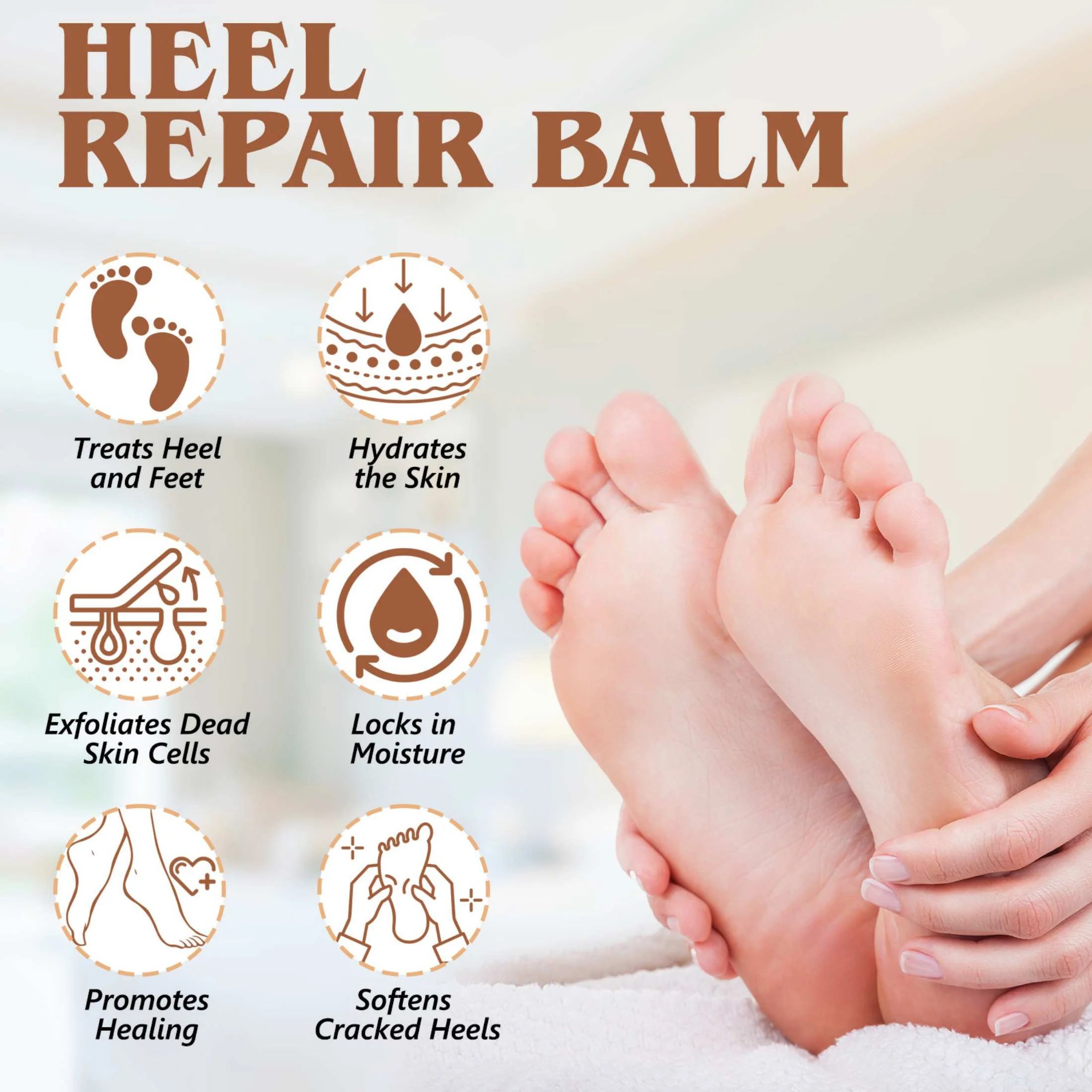 Aliver Cracked Heel Repair Balm, Balm for Rough Heels, for Dry Skin & Cracked Feet Hydration,(Coconut)2.46Oz
