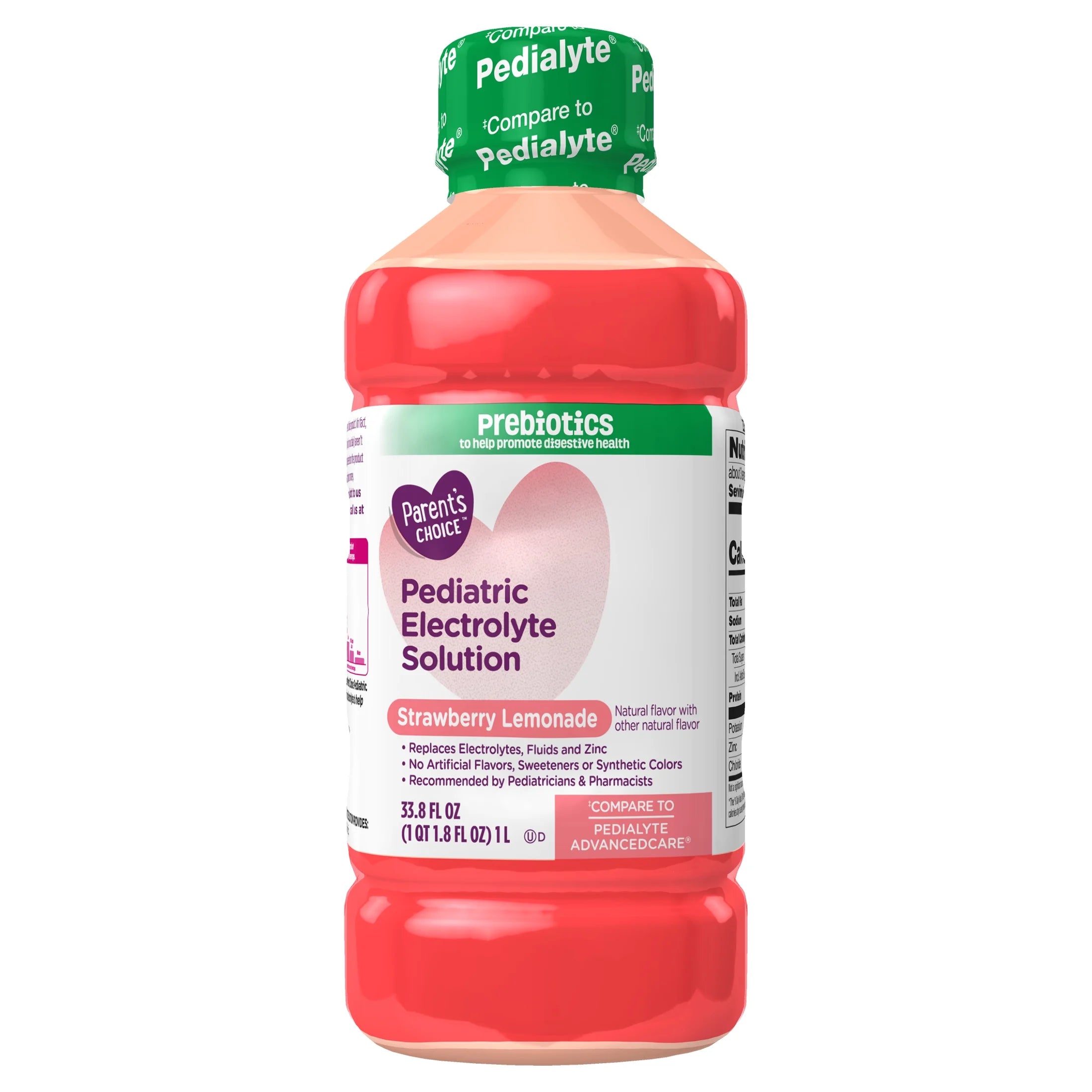 (2 Pack) Parent'S Choice Advantage Care Electrolyte Solution, Strawberry Lemonade, Dye-Free, 1 Liter