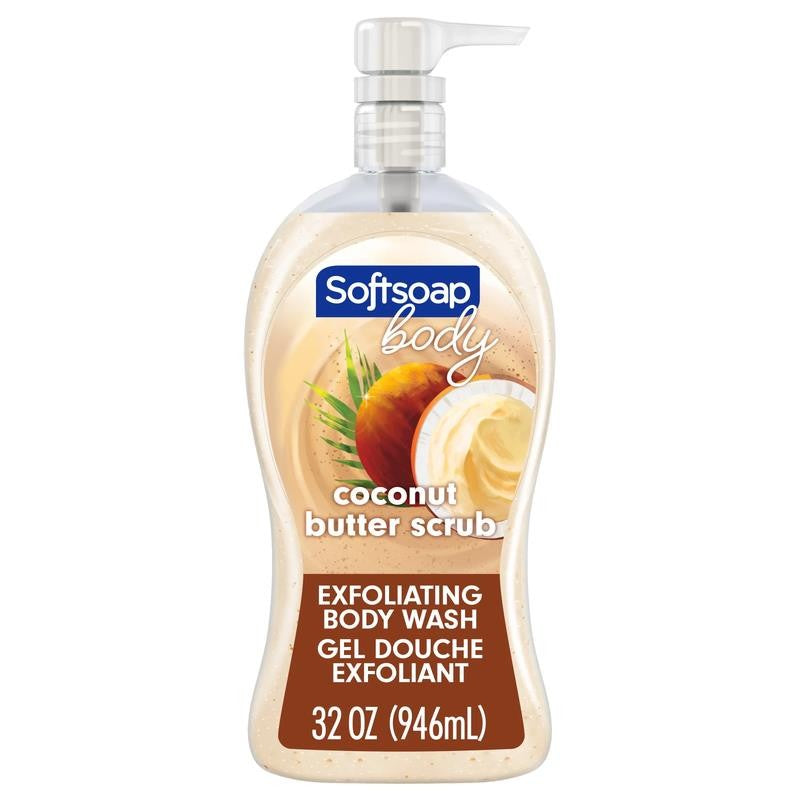 Exfoliating Body Wash, All Skin Types, Coconut Butter, 32 Fl Oz Bottle