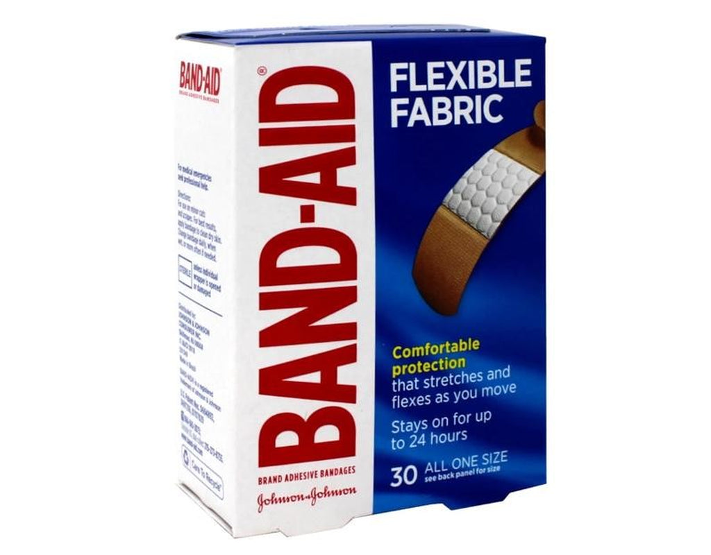 Flexible Fabric Adhesive Bandages, 3/4 Inches in Wide 30 Ea