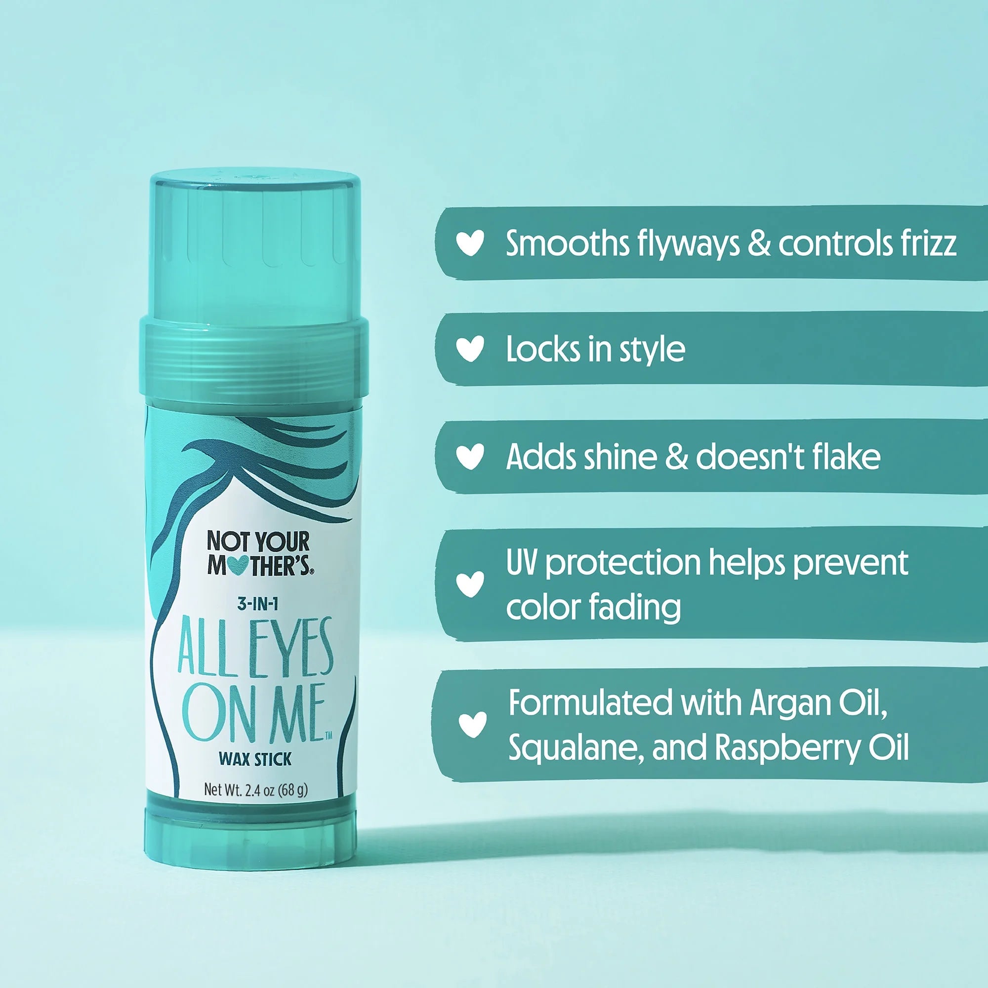 All Eyes on Me 3-In-1 Hair Wax Stick & UV Protection for All Hair Types, 2.4 Oz