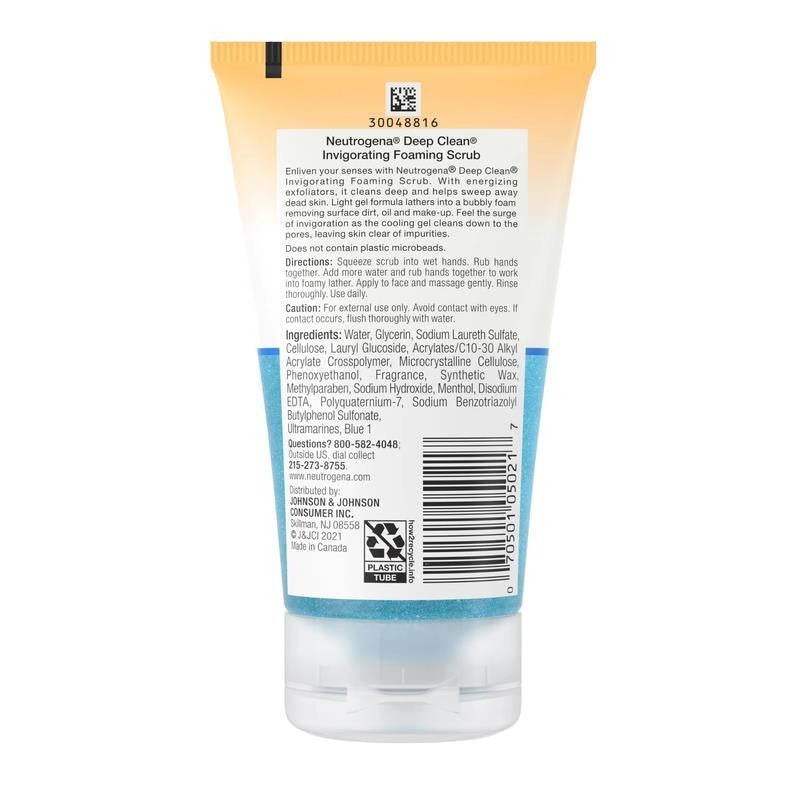 Deep Clean Invigorating Foaming Gel Face Scrub, 4.2 Fl. Oz