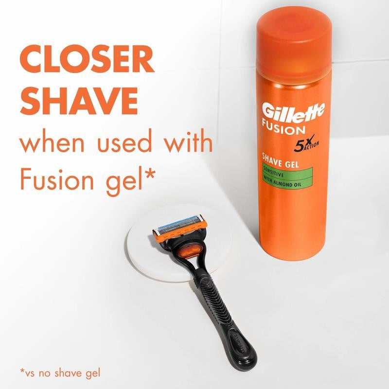 Fusion5 Razor Men 5 Blade Manual Razor ,1 Handle and 7 Blade Refills ,Black