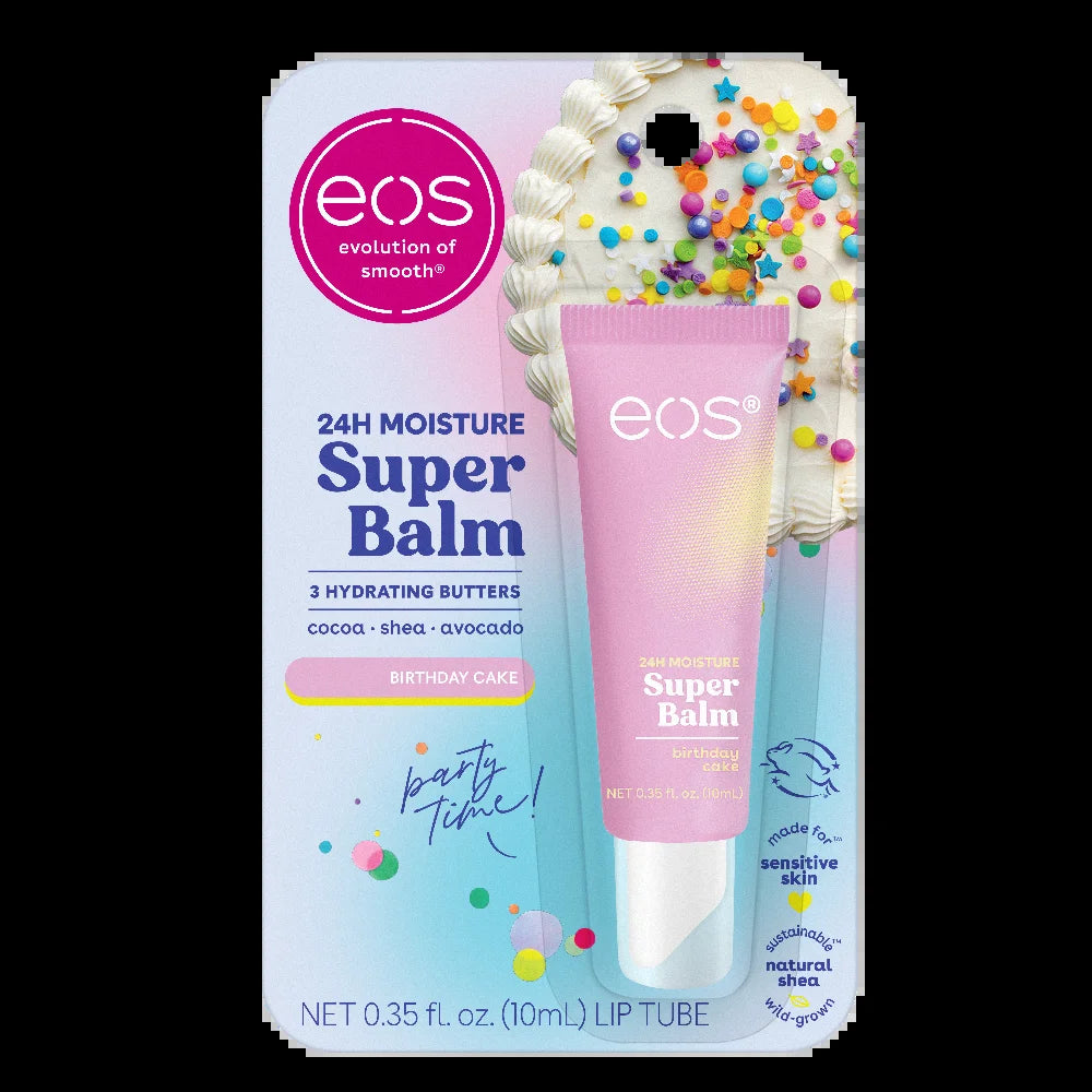24H Moisture Super Balm Birthday Cake, Hydrating Lip Treatment, 0.35 Fl Oz