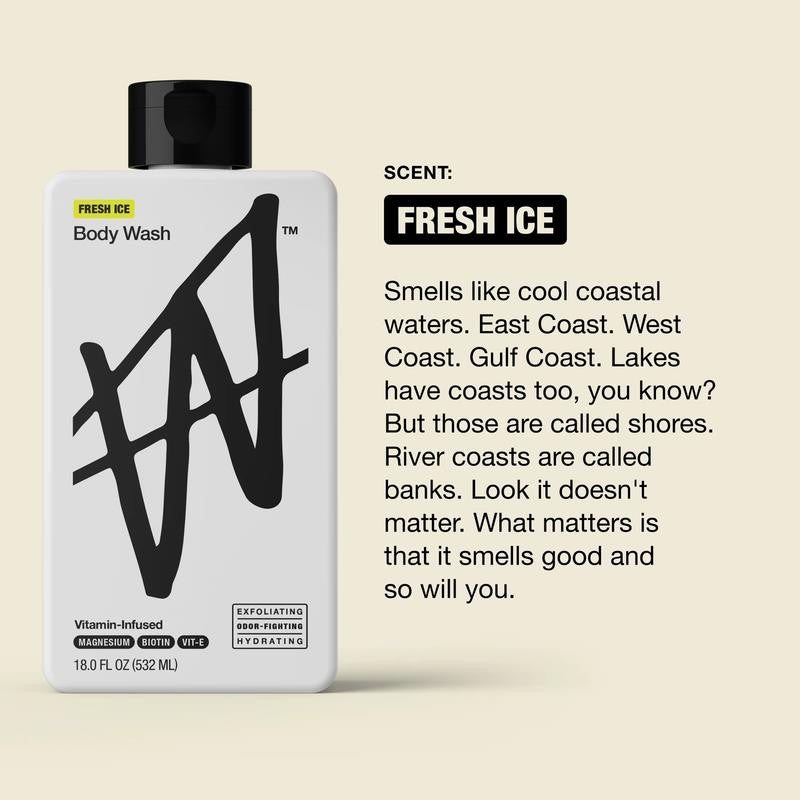 By Jake Paul Body Ash - Exfoliating - Hydrating - Fresh Ice - 18 Fl Oz