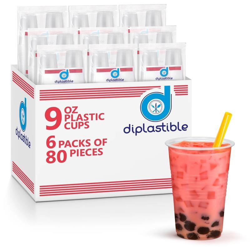 480 Pack 9 Oz Clear Plastic Drinking Cups
