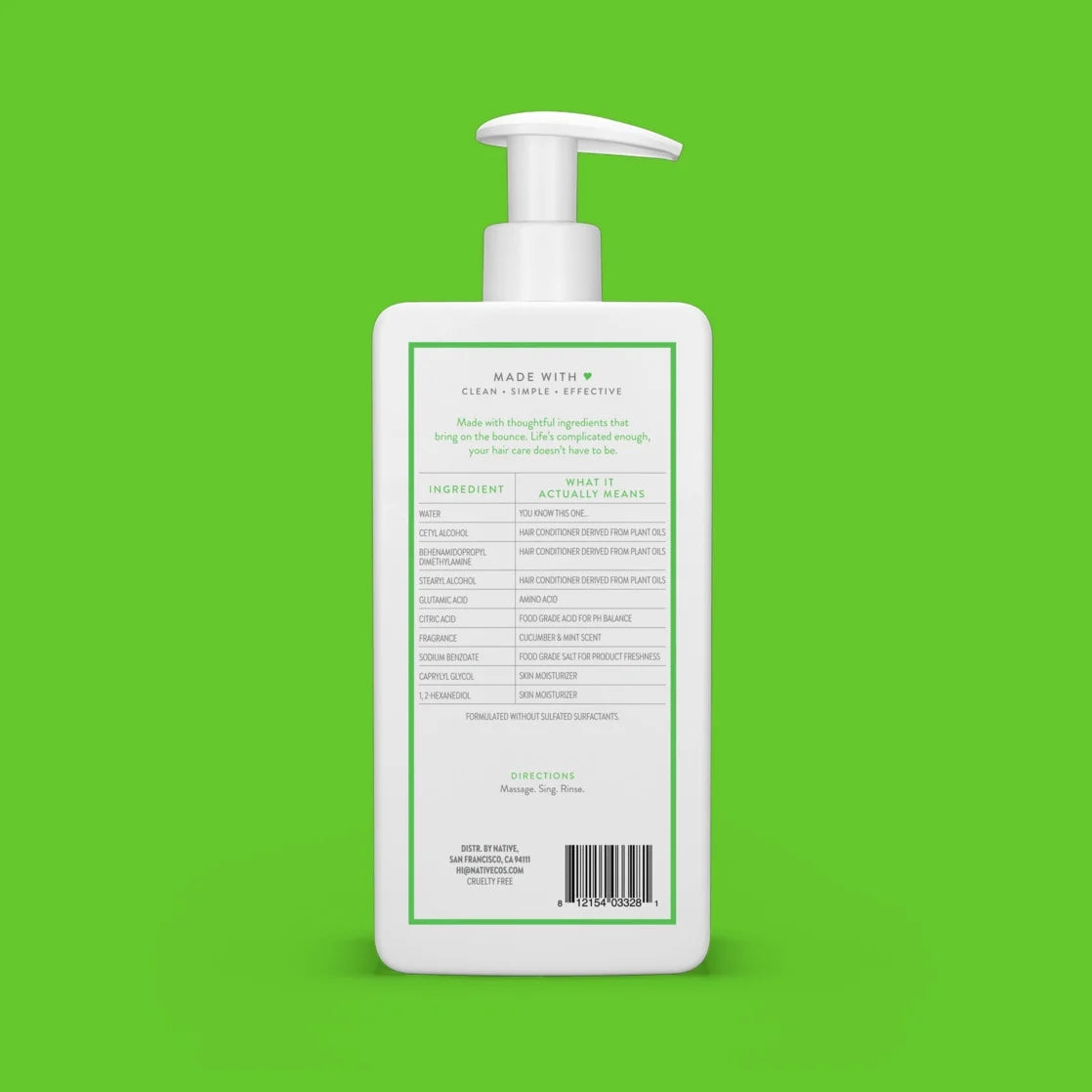 Native Volumizing Conditioner, Cucumber & Mint, Sulfate & Paraben Free, 16.5 Oz