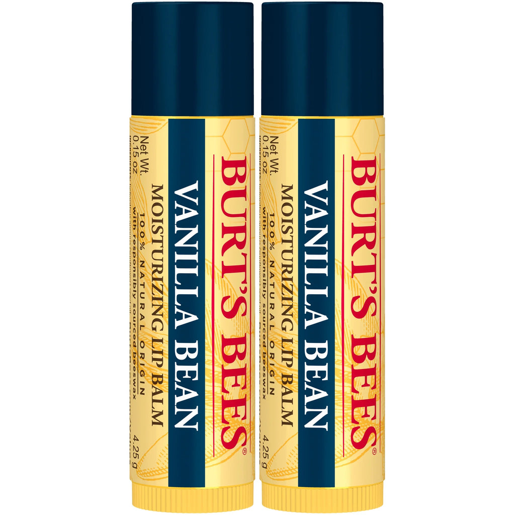 (3 Pack) Burts Bees Vanilla Bean Lip Balm, 2-Pack, 0.15 Oz.