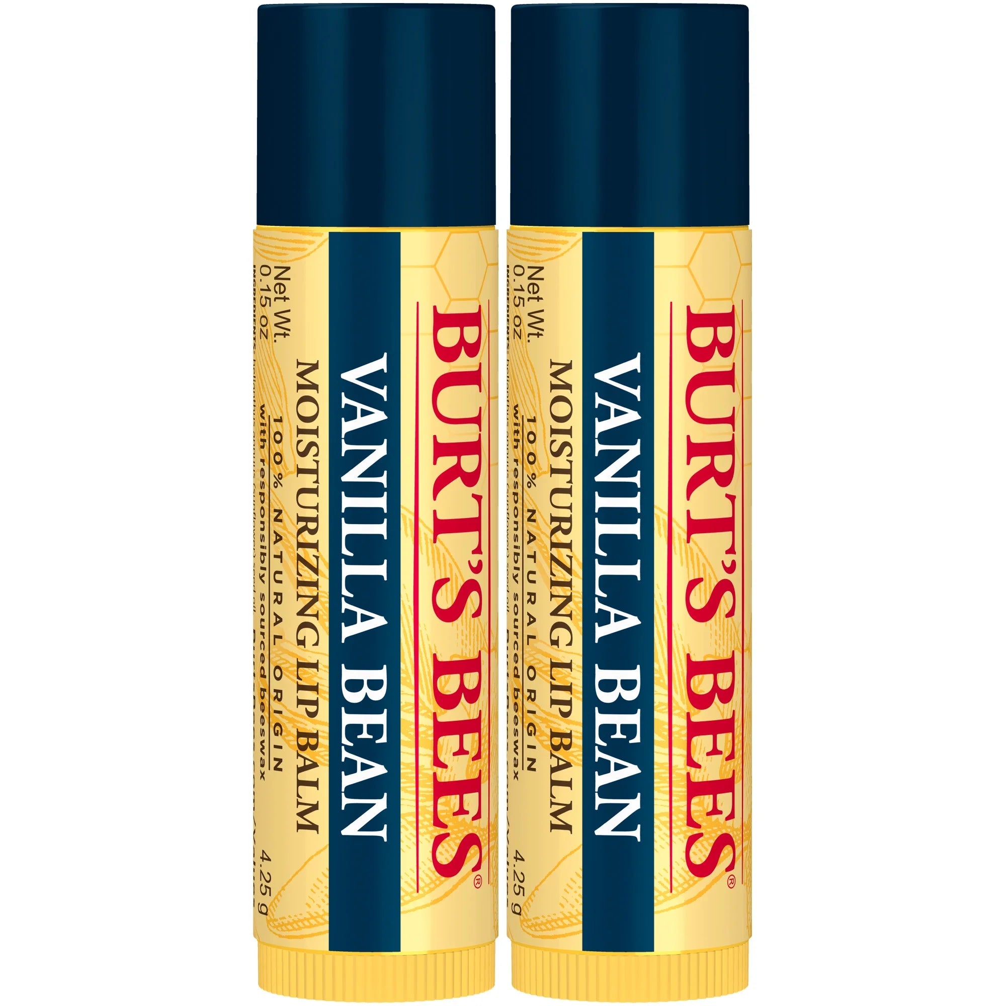 (3 Pack) Burts Bees Vanilla Bean Lip Balm, 2-Pack, 0.15 Oz.
