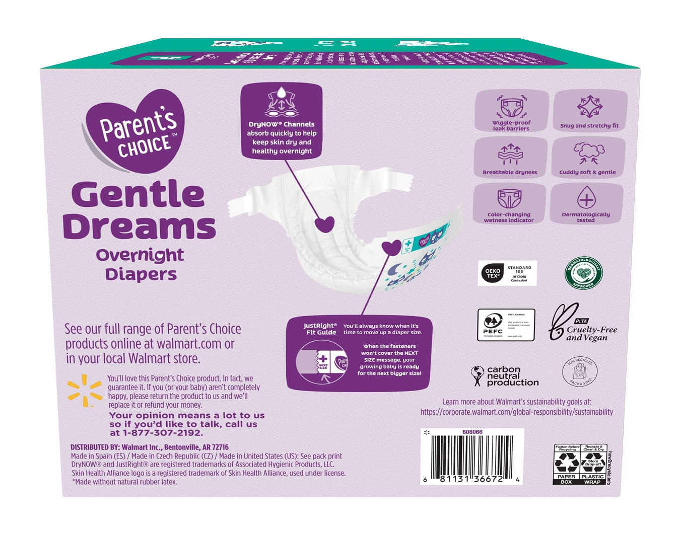 Parent'S Choice Gentle Dreams Overnight Diapers Size 6, 58 Count (Select for More Options)