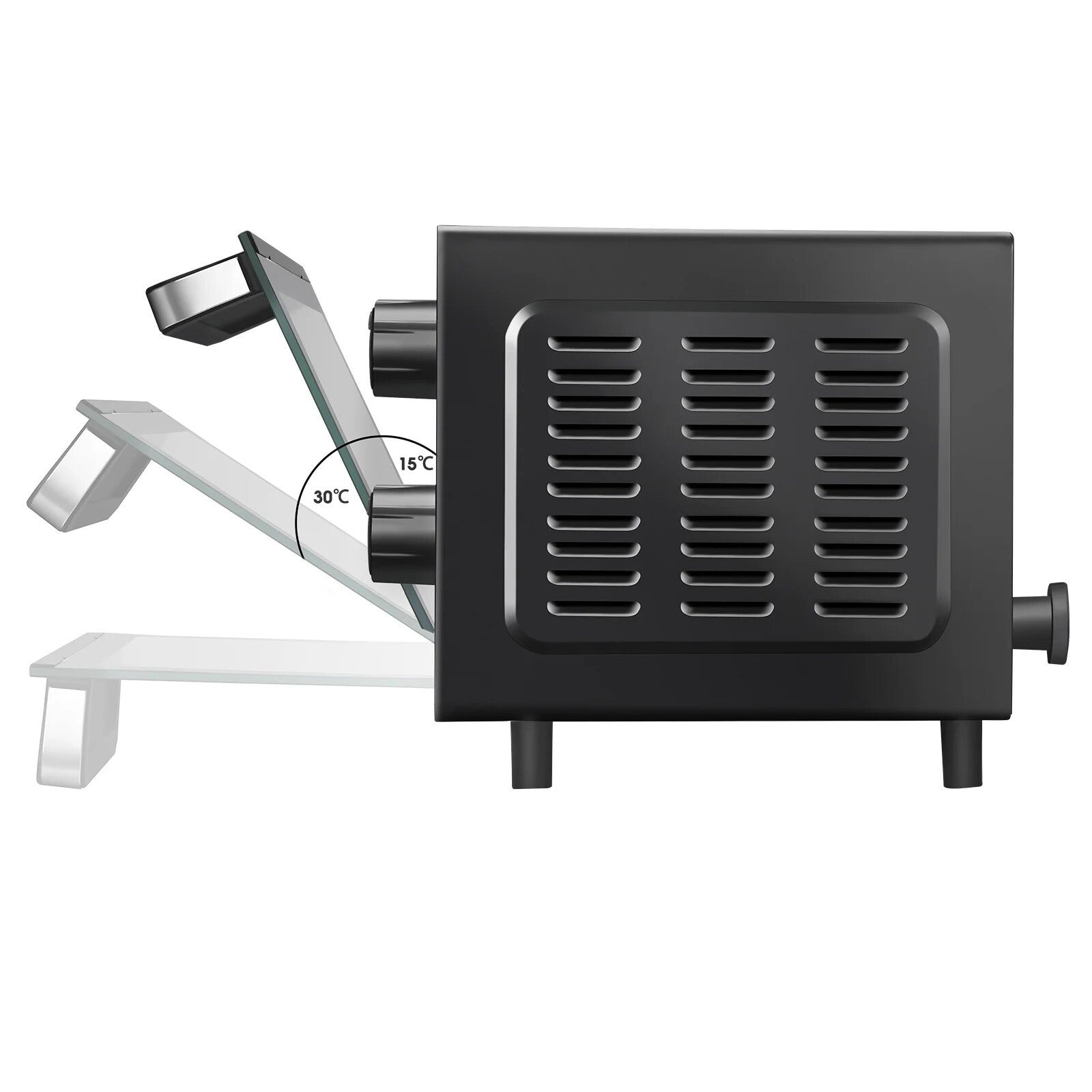 4 Slice Toaster Oven with 3 Settings, Includes Baking Rack and Pan, Black, New
