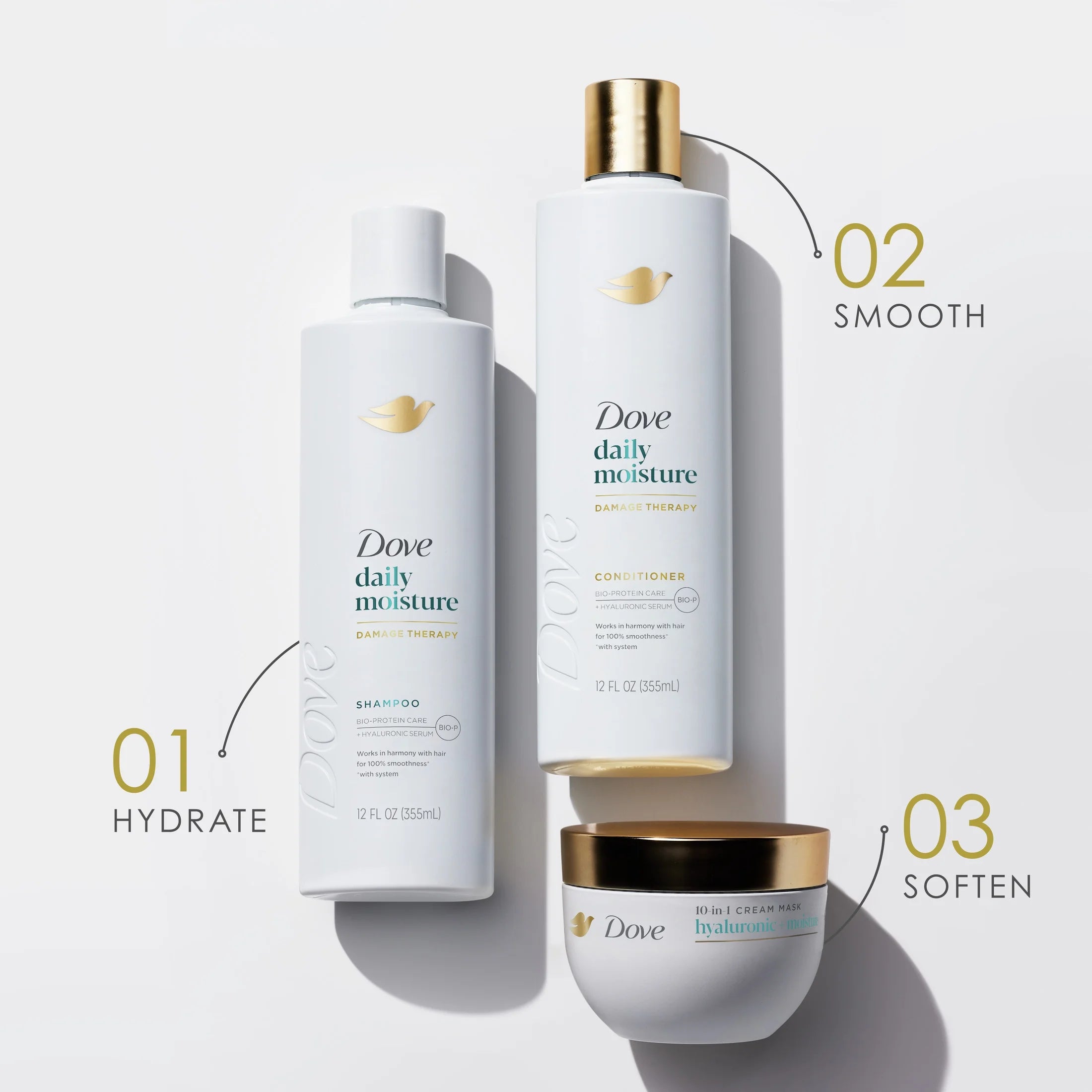 Dove Daily Moisture Shampoo & Conditioner Set, 12 Oz 2 Count
