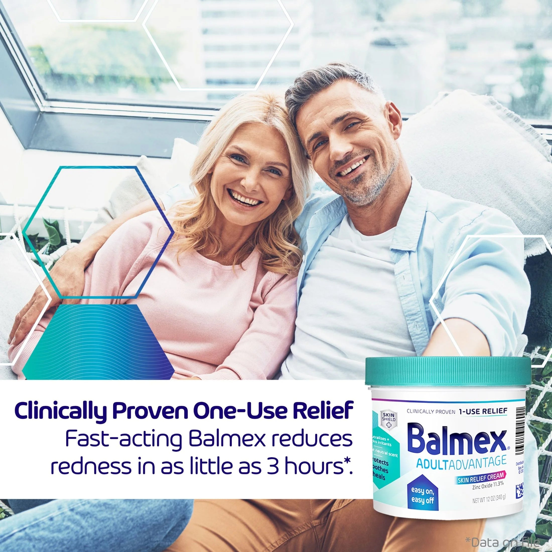 Balmex Adult Advantage B-Protected Skin Relief Cream, with Skinshield Technology to Protect, Soothe and Heal Sensitive Skin, 12Oz