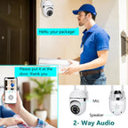2 Pack 5G Wifi Waterproof Surveillance Camera, IR Night Vision, Motion Detection