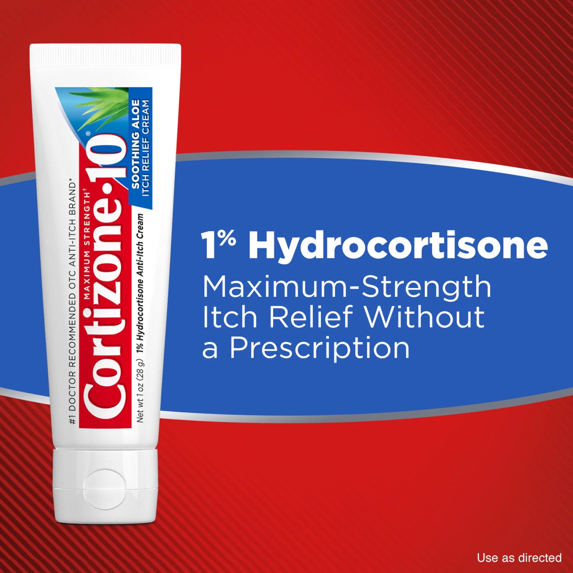 Cortizone-10 Maximum Strength Soothing Aloe Itch Relief Cream, 1% Hydrocortisone, Fast-Acting, Anti-Itch Cream for Bug Bites, Rash, Eczema, Psoriasis, Poison Ivy, Oak, Sumac & More, 1 Oz