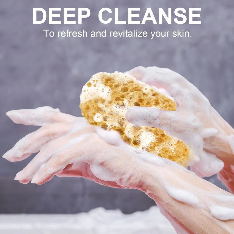 3 Pcs Bath Sponge, Body Wash Sponges Loofah Body Scrubber for Women, Men