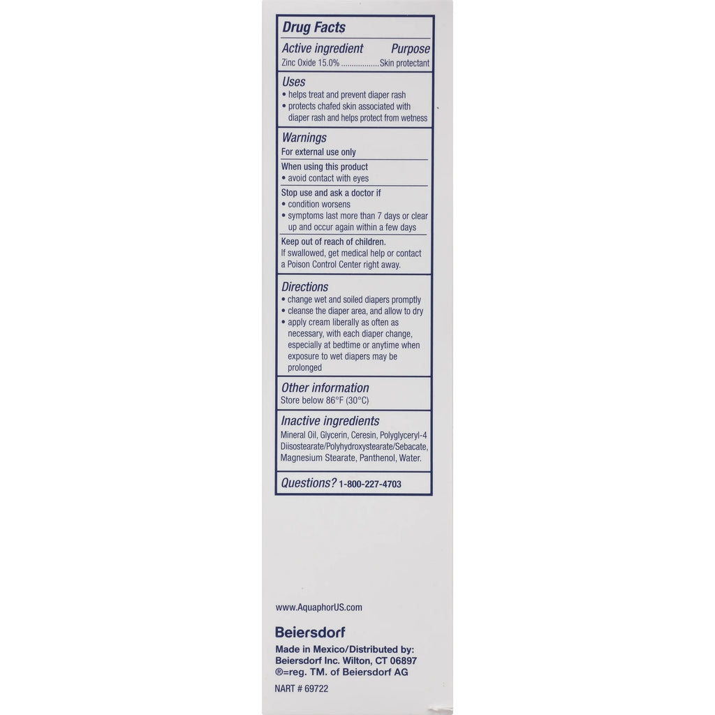 Aquaphor Diaper Rash Cream 3.5Oz
