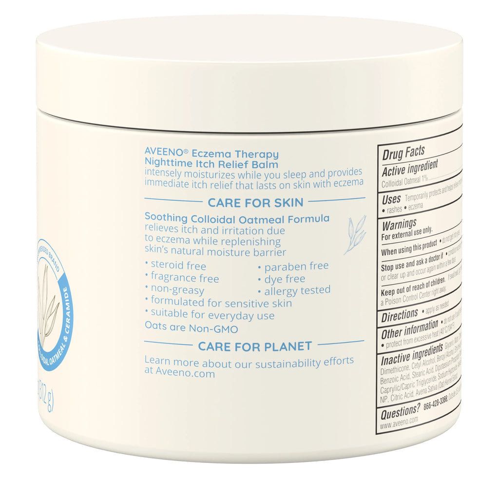 Aveeno Eczema Therapy Nighttime Itch Relief Balm, Fragrance-Free Eczema Cream, 11 Oz