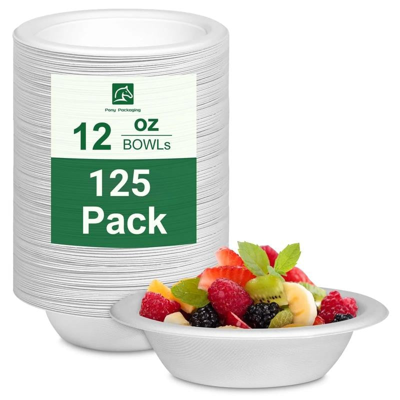 125 Pack 12Oz Paper Bowls Heavy-Duty,Dis