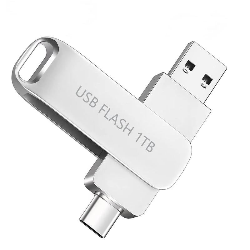 1TB USB Flash Drive-2 in 1 Thumb Drive with USB and Type C Port-Compatibl