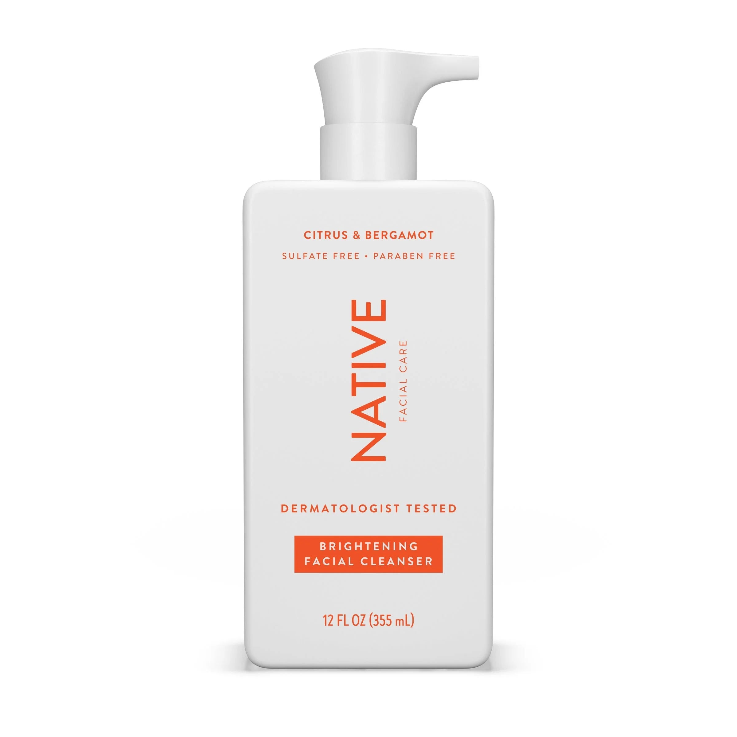 Native Brightening Facial Cleanser, for All Skin Types, Paraben Free, 12 Oz