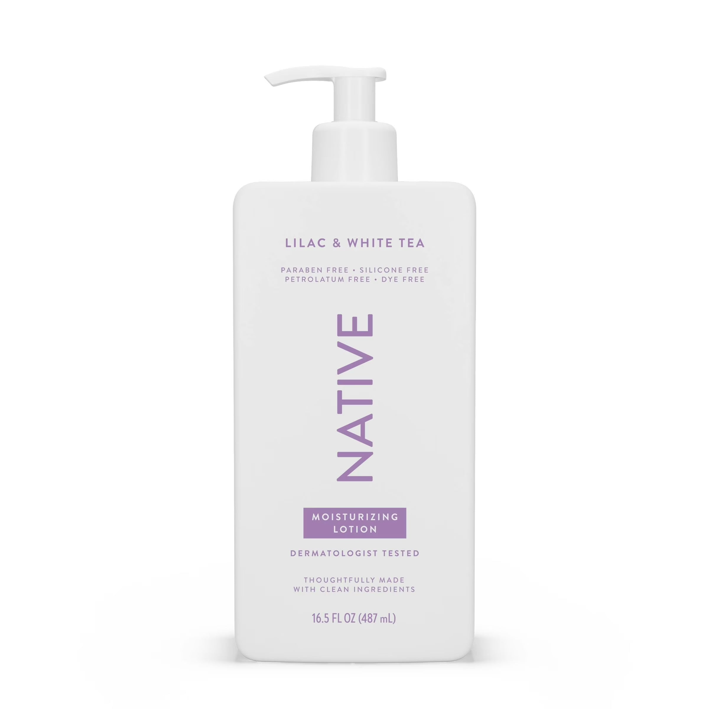 Native Moisturizing Hand & Body Lotion, Lilac & White Tea, Paraben Free, for Women and Men, 16.5 Fl Oz