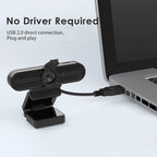 2K/1080P Webcam with 2 Microphones for Laptop Conference Streaming PC USB Web Ca