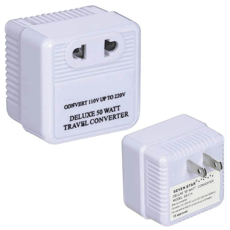110V to 220V STEP up VOLTAGE CONVERTER 50W TRANSFORMER US CHARGER PLUG ADAPTER !