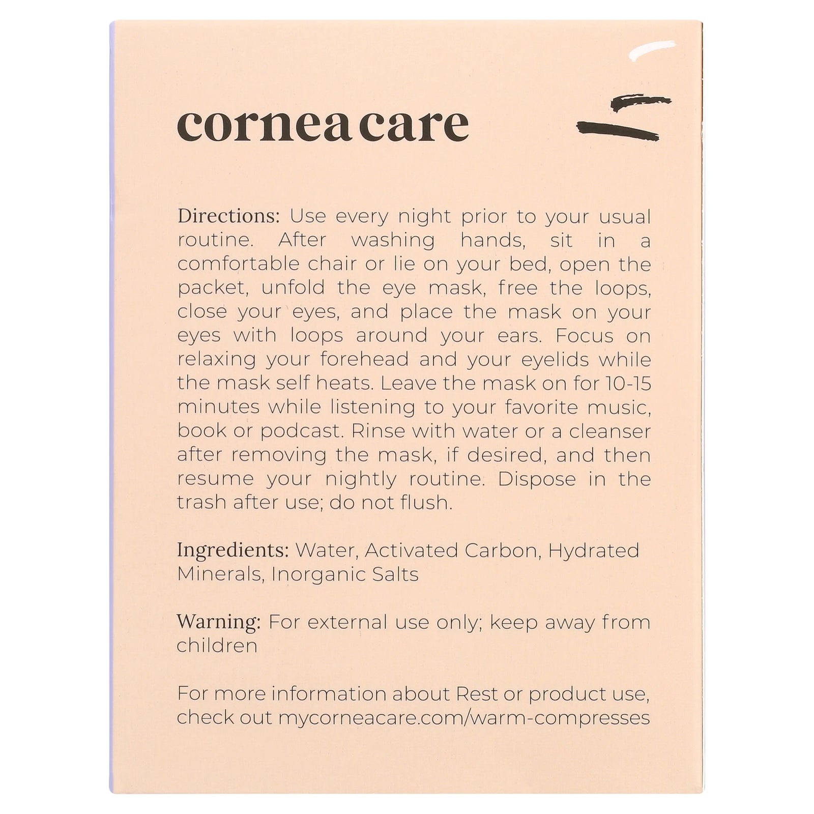 Cornea Care Preservative, Paraben & Fragrance Free Heated Eye Mask for Dry Eye