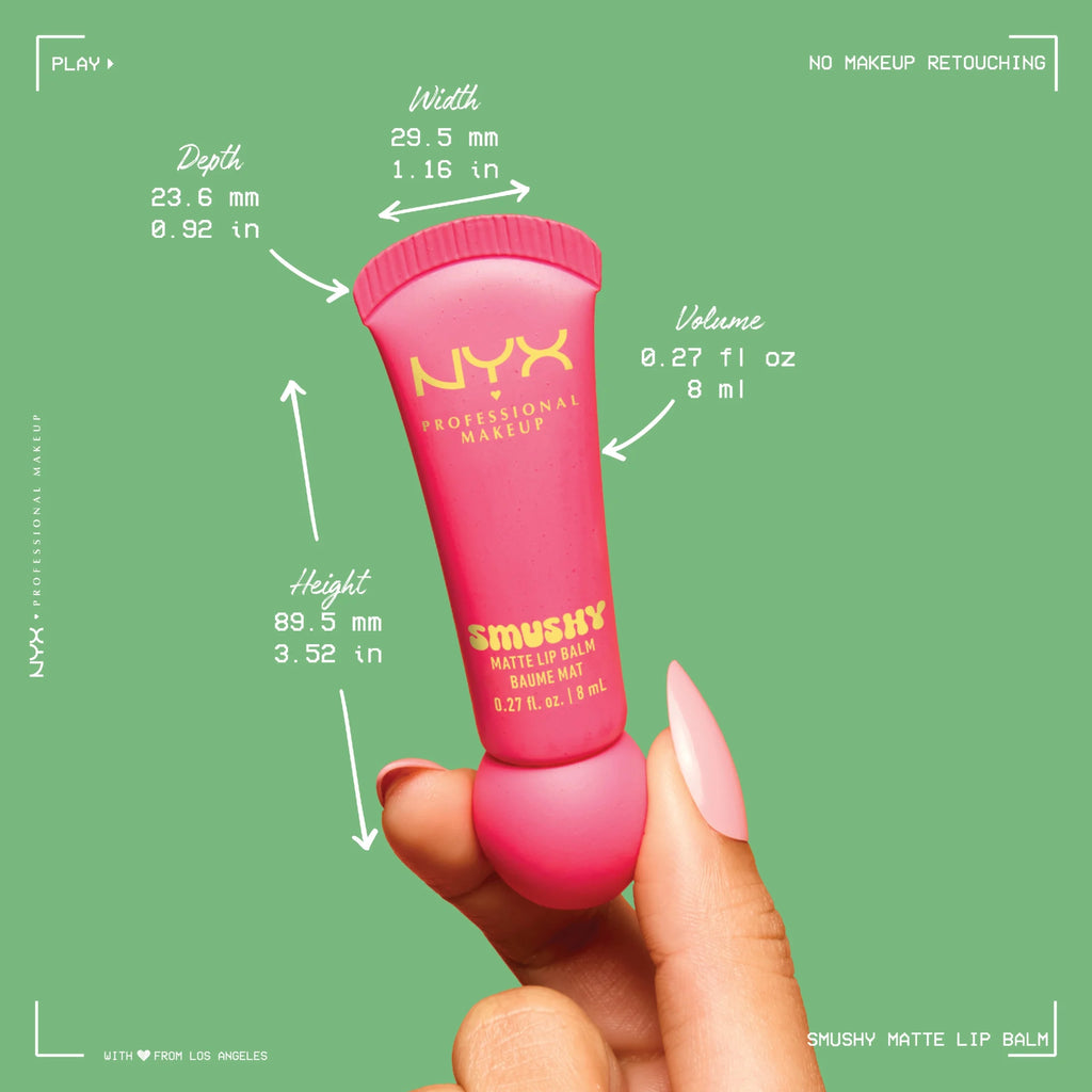 NYX Professional Makeup Smushy Matte Lip Balm, Swipe 2 Smooth, Cherry Cola Brown, 0.27 Fl Oz
