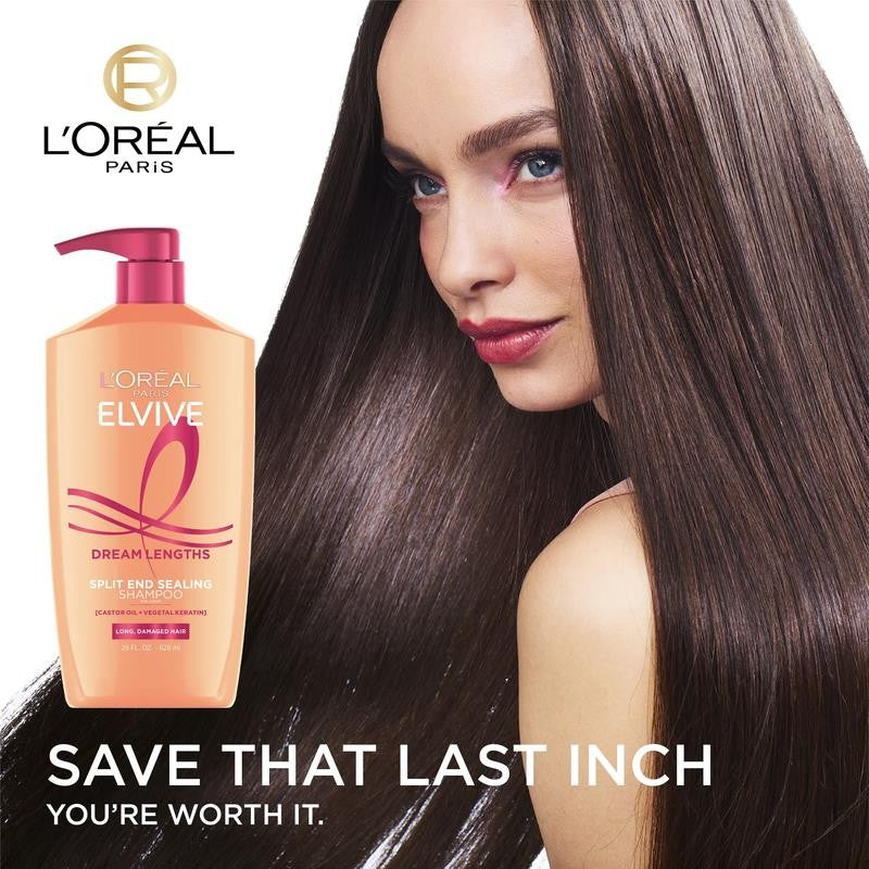 Elvive Dream Lengths Restoring Shampoo, Pump, 28 Fl Oz