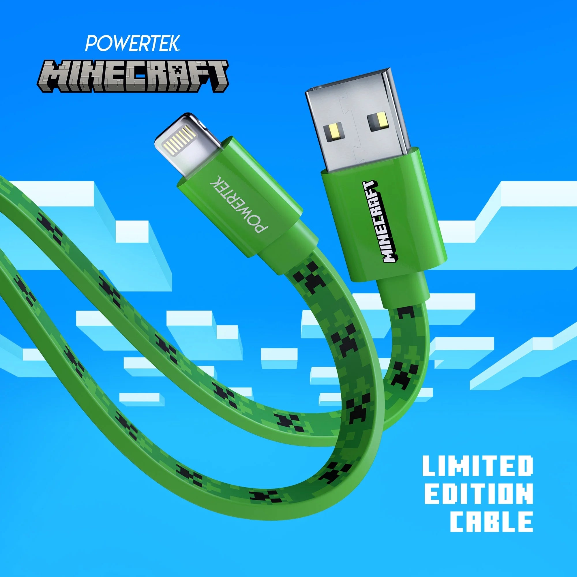 Liquipel Powertek Minecraft USB-A to Lightning - Creeper