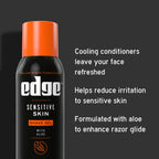 (8 Pack) Edge Sensitive Skin Shave Gel for Men with Aloe, Unscented, 2.75 Oz