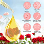 Aliver Rose & Vitamin E Oil for Face, 100% Pure and Natural , for Skin Moisturizing, Anti-Aging, Reduce Pigmentation, 2.02 Fl Oz