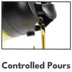 2-In-1 Oil Spray & Pour Dispenser, Leakproof and Refillable Glass Bottle for Coo