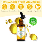 Aliver Vitamin E Oil for Skin, Face, Hair, Body, 75,000 IU, Moisturizing and Firming Skin, 2.02 Fl.Oz (2Pack)