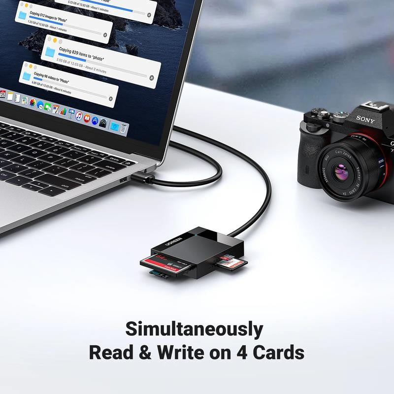 4-In-1 USB 3.0 Memory Card Reader for Sd/Micro Sd/Cf/Compact Flash Cards, New, 1