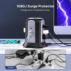 13 Outlets Power Strip Tower, USB C Surge Protector Charging Station, 4 USB Port