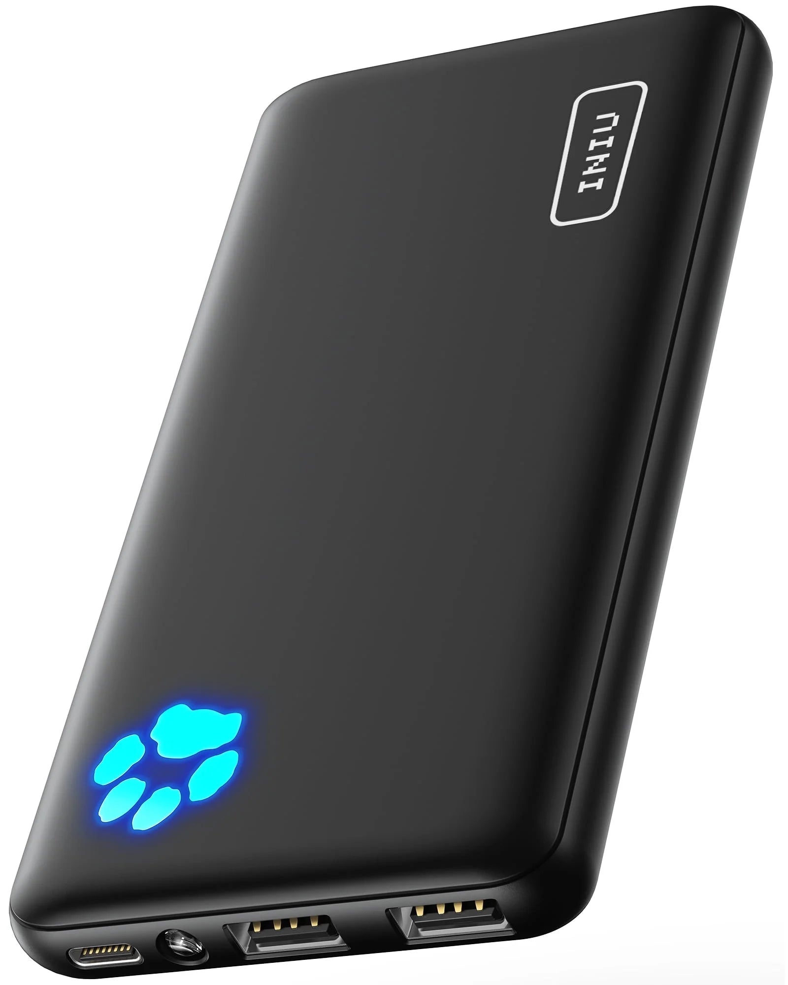 10000Mah Power Bank, Slimmest 15W Portable Charger Compatible with Iphone & Samsung, High-Speed Charging Battery Pack, USB-C Cables, Black