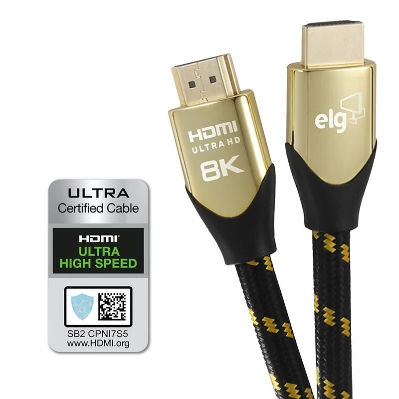 8K HDMI Cable 2.1 | 48Gbps, 6.6FT | Ultra High Speed, Earc, Ethernet, VRR, Gold