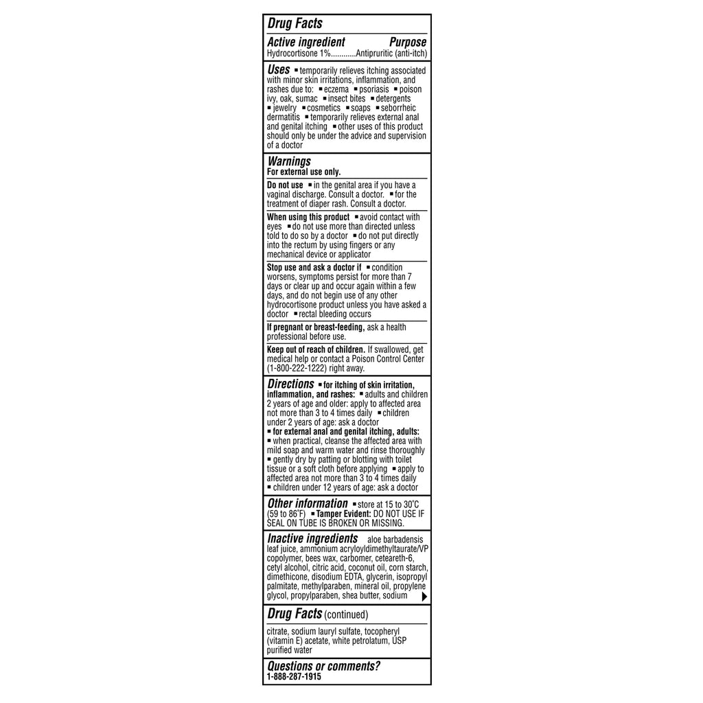 Equate Maximum Strength anti Itch Hydrocortisone Cream 1% Intensive Healing Formula, 1 Oz, Compare to Cortisone.10® Intensive Healing Formula Active Ingredient