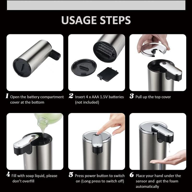 Automatic Soap Dispenser, Touchless Hand Free Soap Dispenser Bathroom, 3 Adjusta